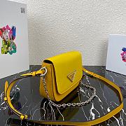 Prada Nylon and Leather Identity Shoulder Bag 1BD263 Yellow  - 4