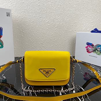 Prada Nylon and Leather Identity Shoulder Bag 1BD263 Yellow 
