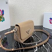 Prada Nylon and Leather Identity Shoulder Bag 1BD263 Beige  - 4