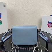 Prada Nylon and Leather Identity Shoulder Bag 1BD263 Blue - 5
