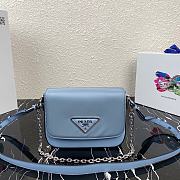 Prada Nylon and Leather Identity Shoulder Bag 1BD263 Blue - 1