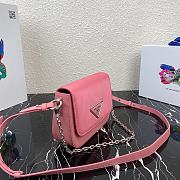 Prada Nylon and Leather Identity Shoulder Bag 1BD263 Pink  - 6