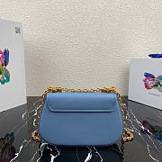 Prada Sidonie Leather Shoulder Bag 1BD275 Blue  - 4