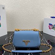 Prada Sidonie Leather Shoulder Bag 1BD275 Blue  - 1