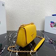 Prada Sidonie Leather Shoulder Bag 1BD275 Yellow  - 4