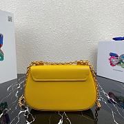 Prada Sidonie Leather Shoulder Bag 1BD275 Yellow  - 5