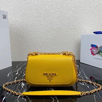 Prada Sidonie Leather Shoulder Bag 1BD275 Yellow 