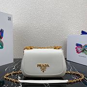 Prada Sidonie Leather Shoulder Bag 1BD275 White  - 1