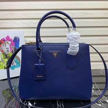 Prada Medium Galleria Saffiano Leather Bag Blue 1BA232 