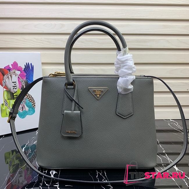 Prada Medium Galleria Saffiano Leather Bag Grey 1BA232 - 1