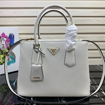 Prada Medium Galleria Saffiano Leather Bag White 1BA232