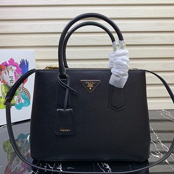 Prada Medium Galleria Saffiano Leather Bag Black 1BA232 