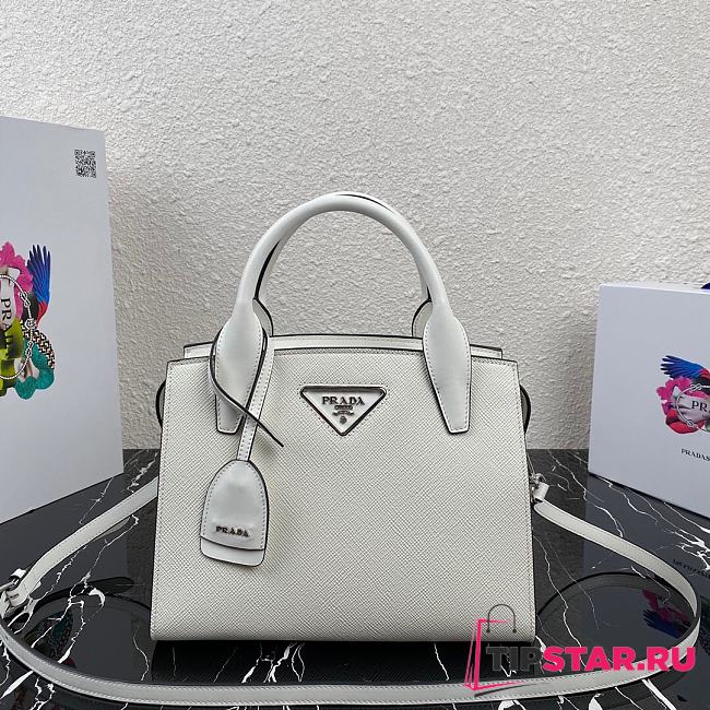 Prada Medium Saffiano Leather Bag White 1BA297 - 1