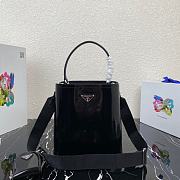 Black Leather Tote Bag With Pouch Prada 1BA319 - 1