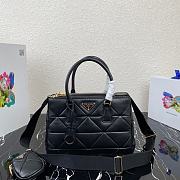 Prada Small Quilted Lambskin Galleria Bag 1BA863 Black  - 1