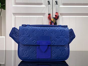 Louis Vuitton S Lock Sling Bag Taurillon Monogram Blue M58487 