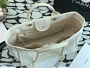 Chanel Deauville White Canvas Shopping Tote 38cm - 3