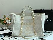 Chanel Deauville White Canvas Shopping Tote 38cm - 1