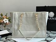 Chanel Deauville White Canvas Shopping Tote 34cm - 3