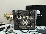 Chanel Deauville Black Canvas Shopping Tote 28cm - 1