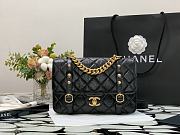 Chanel Flap Bag Aged Calfskin & Gold-Tone Metal Black AS2696  - 4
