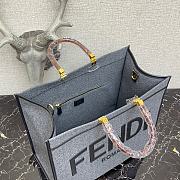 Fendi Sunshine Large Blue Leather Shopper   - 6