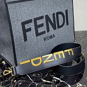 Fendi Sunshine Large Blue Leather Shopper   - 2