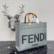 Fendi Sunshine Medium Grey Leather Shopper 8BH386ABVLF1BZC  - 6