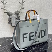 Fendi Sunshine Medium Grey Leather Shopper 8BH386ABVLF1BZC  - 4