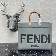 Fendi Sunshine Medium Grey Leather Shopper 8BH386ABVLF1BZC  - 1