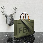 Fendi Sunshine Medium Green Leather Shopper  - 5