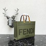 Fendi Sunshine Medium Green Leather Shopper  - 4