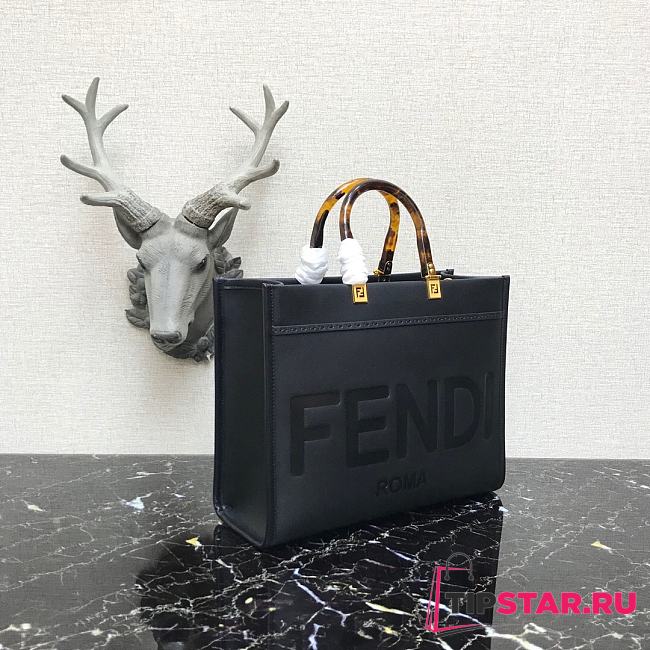 Fendi Sunshine Medium Black Leather Shopper   - 1