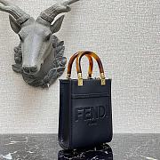 Fendi Mini Sunshine Shopper Black Leather Mini-Bag  - 6