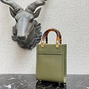 Fendi Mini Sunshine Shopper Green Leather Mini-Bag   - 3