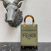 Fendi Mini Sunshine Shopper Green Leather Mini-Bag   - 1