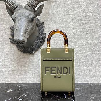 Fendi Mini Sunshine Shopper Green Leather Mini-Bag  