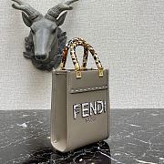 Fendi Mini Sunshine Shopper Grey Leather Mini-Bag 8BS051AHN5F1FEN  - 5