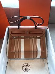 Hermès Herbag Cloth Handbag Brown In Cloth - 3