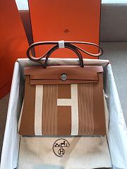 Hermès Herbag Cloth Handbag Brown In Cloth - 1