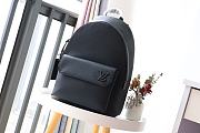 LV Aerogram Backpack in Black Grained Calf Leather M57079  - 1