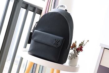 LV Aerogram Backpack in Black Grained Calf Leather M57079 