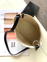 YSL Rive gauche bucket bag in linen (black) 20cm - 2