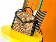 YSL Cassandra Mini Top Handle Bag In Raffia And Leather 623930GG66W7063 - 1