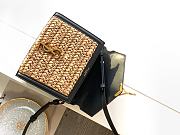 YSL Cassandra Mini Top Handle Bag In Raffia And Leather 623930GG66W7063 - 2