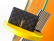 Saint Laurent YSL Becky Chain Wallet In Black Quilted Lambskin 585031 - 1