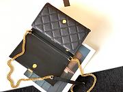 Saint Laurent YSL Becky Chain Wallet In Black Quilted Lambskin 585031 - 2