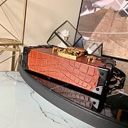 Louis Vuitton Petite Malle Crocodilien Brillant Noisette N98998 - 4
