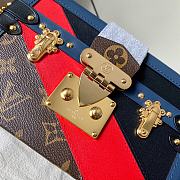 Louis Vuitton Petite Malle Box Shoulder Bag Navy Blue/Red/Black M55437 - 5