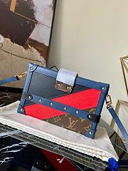 Louis Vuitton Petite Malle Box Shoulder Bag Navy Blue/Red/Black M55437 - 3